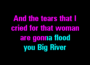 And the tears that I
cried for that woman

are gonna flood
you Big River