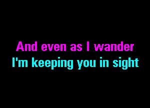 And even as I wander

I'm keeping you in sight