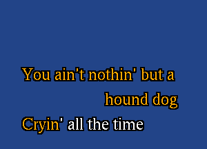 You ain't nothin' but a

hound dog
Cryin' all the time