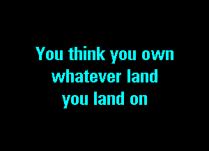 You think you own

whatever land
you land on