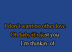 I don't want no other love

Oh baby it's just you

I'm thinkin' of