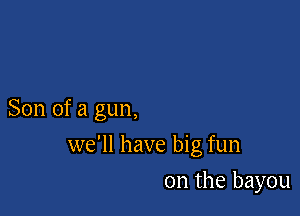 Son of a gun,

we'll have big fun
on the bayou