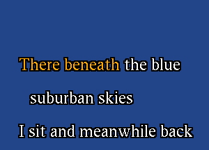 There beneath the blue

suburban skies

I sit and meanwhile back
