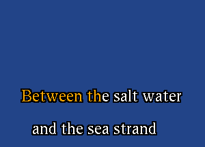 Between the salt water

and the sea strand
