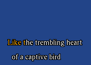 Like the trembling heart

of a captive bird