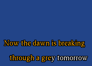 Now the dawn is breaking

through a grey tomorrow