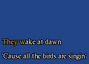They wake at dawn

'Cause all the birds are singin'