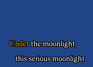 Under the moonlight,

this serious moonlight