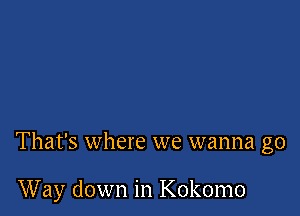 That's where we wanna go

Way down in Kokomo