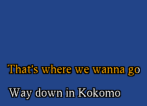 That's where we wanna go

Way down in Kokomo