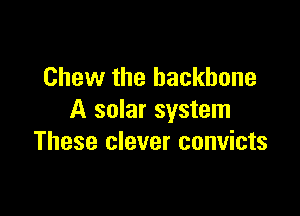 Chew the backbone

A solar system
These clever convicts