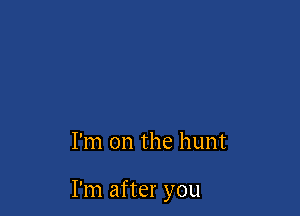 I'm on the hunt

I'm after you