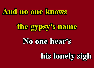 And no one knows

the gypsy's name

No one hear's

his lonely sigh