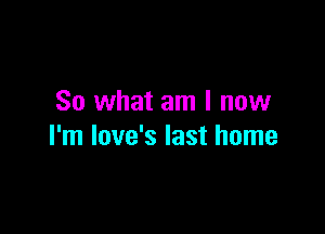 So what am I now

I'm love's last home
