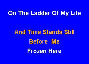 On The Ladder Of My Life

And Time Stands Still
Before Me
Frozen Here
