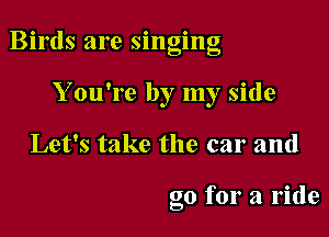 Bu'ds are smgmg

Y ou're by my side
Let's take the car and

go for a ride