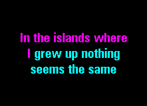 In the islands where

I grew up nothing
seems the same