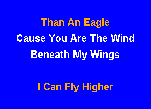 Than An Eagle
Cause You Are The Wind

Beneath My Wings

I Can Fly Higher