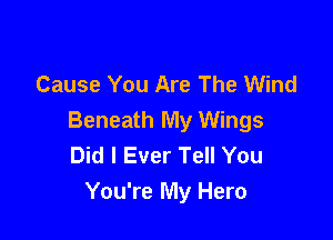 Cause You Are The Wind

Beneath My Wings
Did I Ever Tell You
You're My Hero