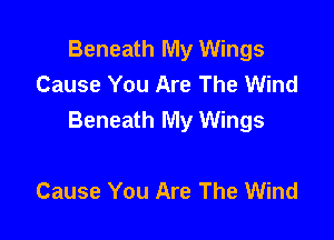 Beneath My Wings
Cause You Are The Wind

Beneath My Wings

Cause You Are The Wind