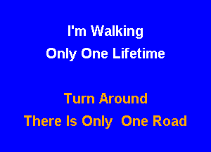 I'm Walking
Only One Lifetime

Turn Around
There Is Only One Road
