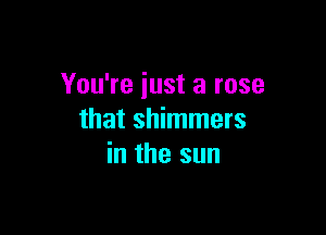 You're just a rose

that shimmers
in the sun