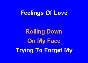 Feelings Of Love

Rolling Down
On My Face
Trying To Forget My