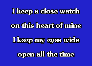 I keep a close watch
on this heart of mine
I keep my eyes wide

open all the time