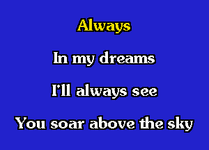 Always

In my dreams

I'll always see

You soar above the sky