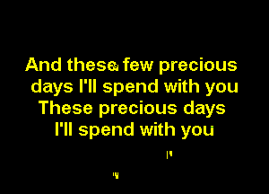 And thesa few precious
days I'll spend with you

These precious days
I'll spend with you

'V