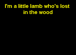 I'm a little lamb who's lost
in the wood