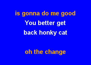 is gonna do me good
You better get

back honky cat

oh the change