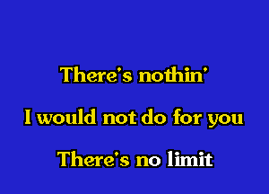 There's nothin'

I would not do for you

There's no limit