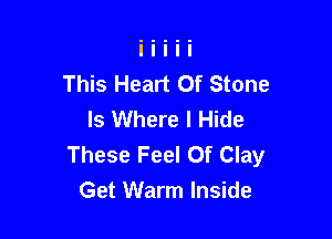 This Heart Of Stone
Is Where I Hide

These Feel Of Clay
Get Warm Inside