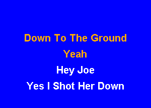 Down To The Ground
Yeah

Hey Joe
Yes I Shot Her Down