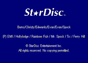 SHrDisc...

BumsIChristylEdwardlevanlEvanfSpock

(PJEUIIHoayiodgelRanboszthr SpoclerxlFetryHl

(9 StarDIsc Entertaxnment Inc.
NI rights reserved No copying pennithed.