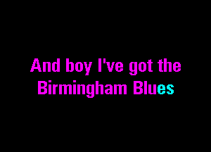 And boy I've got the

Birmingham Blues