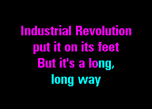 Industrial Revolution
put it on its feet

But it's a long.
long way