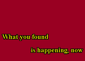 What you found

is happening, now