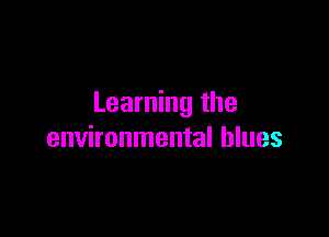 Learning the

environmental blues