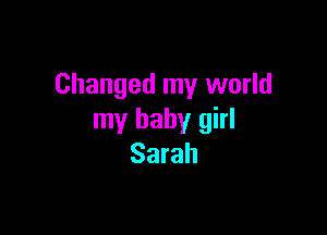 Changed my world

my baby girl
Sarah