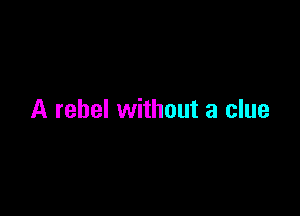 A rebel without a clue