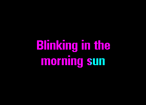 Blinking in the

morning sun