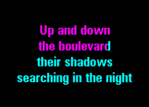 Up and down
the boulevard

their shadows
searching in the night