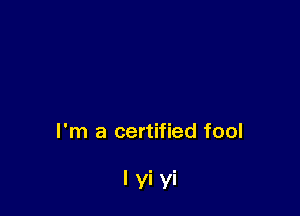 I'm a certified fool

Iyiyi