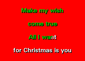 Make my wish
come true

All I want

for Christmas is you