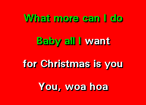 What more can I do

Baby all I want

for Christmas is you

You, woa hoa