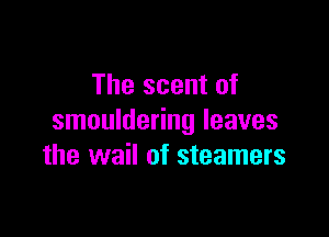 The scent of

smouldering leaves
the wail of steamers