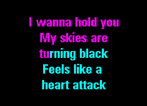 I wanna hold you
My skies are

turning black
Feels like a
heart attack