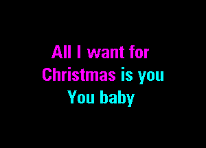 All I want for

Christmas is you
You baby